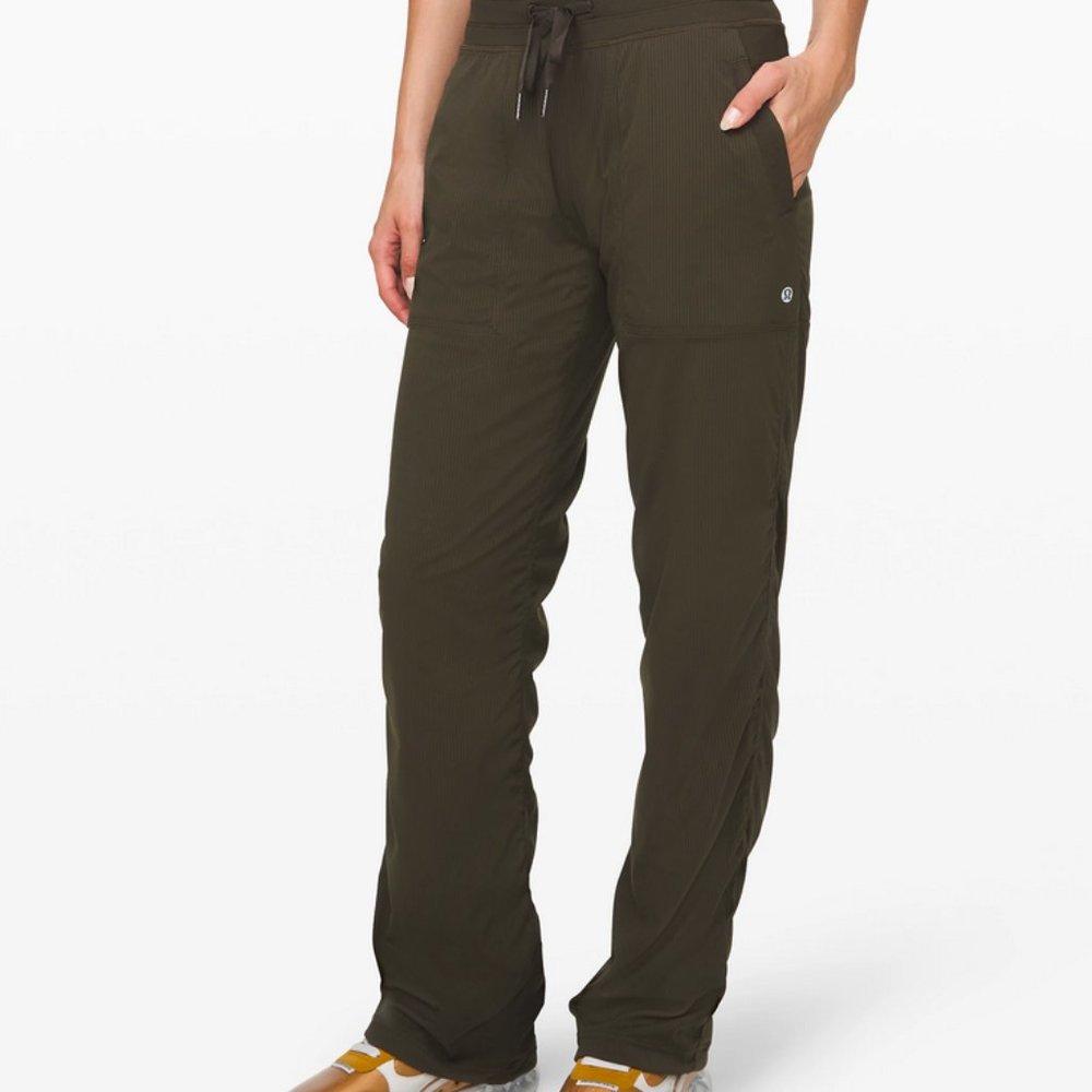 Lululemon Dance Studio Pants Lined Olive Green
